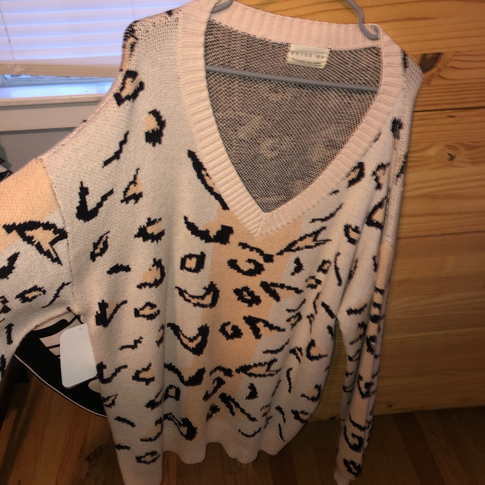 Oversized Cheetah Print Sweater
